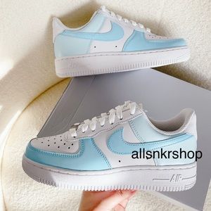 Baby Blue Air force 1 low custom nike sneakers
